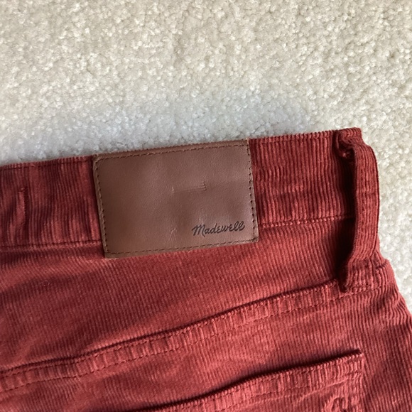 Madewell Cali Demi Boot Corduroy Pants / Size 27 Orange Cropped button Front - Picture 9 of 9